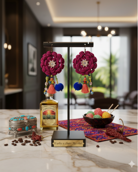 Dizajnové náušnice "Farby a chute Mexika"